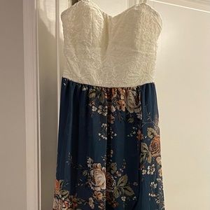 NWT floral and white dress